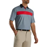 Men's 2-Button Chest Band Short Sleeve Polo