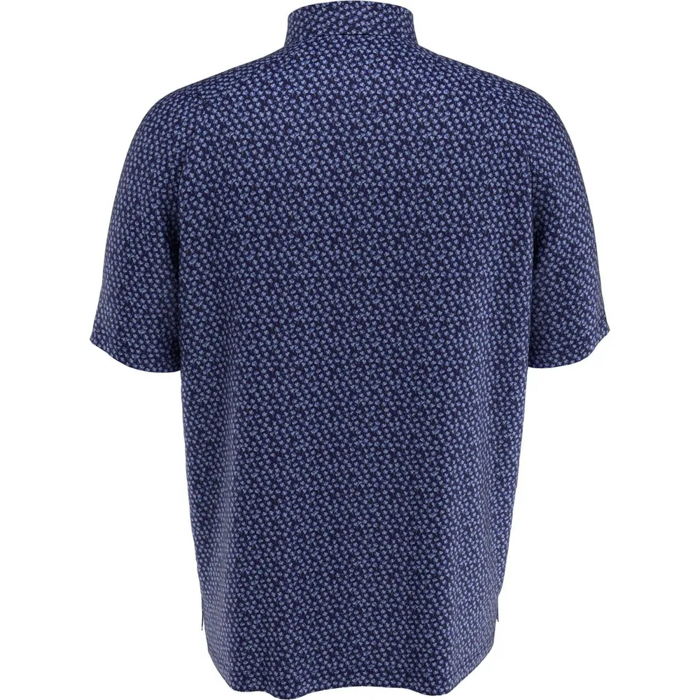 Men's Micro Floral Printed Short Sleeve Polo