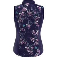 Women's Butterfly Floral Printed Sleeveless Polo