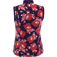 Women's Large Floral Printed Sleeveless Polo