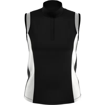 Women's Colour Block Sleeveless Polo