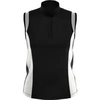 Women's Colour Block Sleeveless Polo