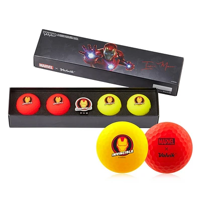 Marvel Vivid 2.0 4 Pack Gift Set Golf Balls - Ironman Edition