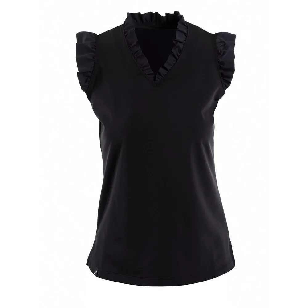 Womens Sarena Frill Cap Sleeve Top