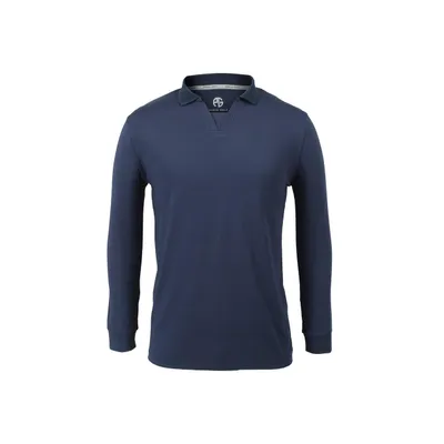 Men's Solid Long Sleeve Polo
