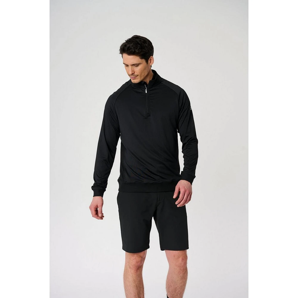 Men's Raglan Mock Neck 1/2 Zip Long Sleeve Shirt