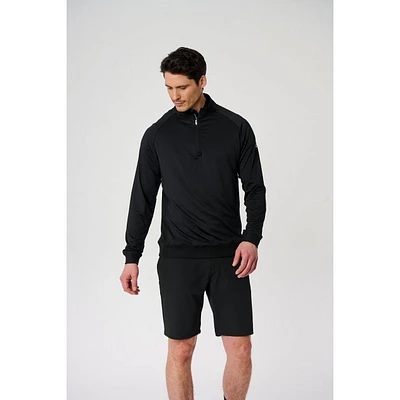 Men's Raglan Mock Neck 1/2 Zip Long Sleeve Shirt