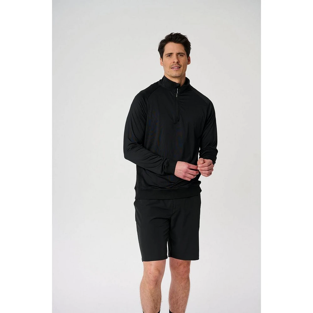 Men's Raglan Mock Neck 1/2 Zip Long Sleeve Shirt