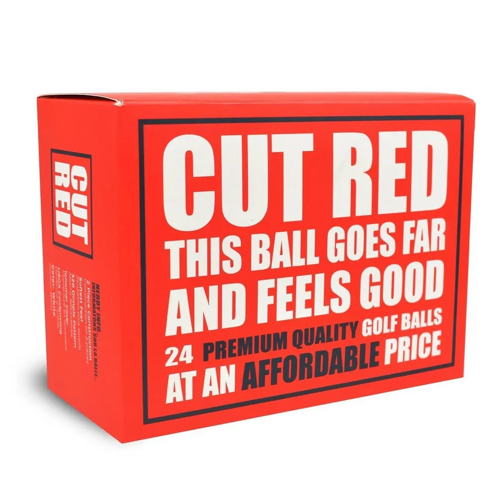 Cut Red Golf Balls