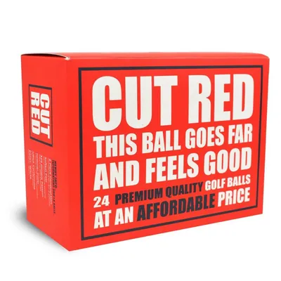 Cut Red Golf Balls