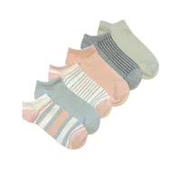 Women's Preppy Stripe No Show Sock - 6 Pack