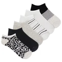 Women's Leopard No Show Sock - 6 Pack