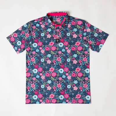 Men's Pink Blossom Short Sleeve Polo