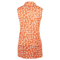 Women's Grid Print Sleeveless Polo