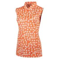 Women's Grid Print Sleeveless Polo