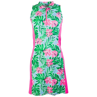 Women's Hibiscus Print Sleeveless Dress