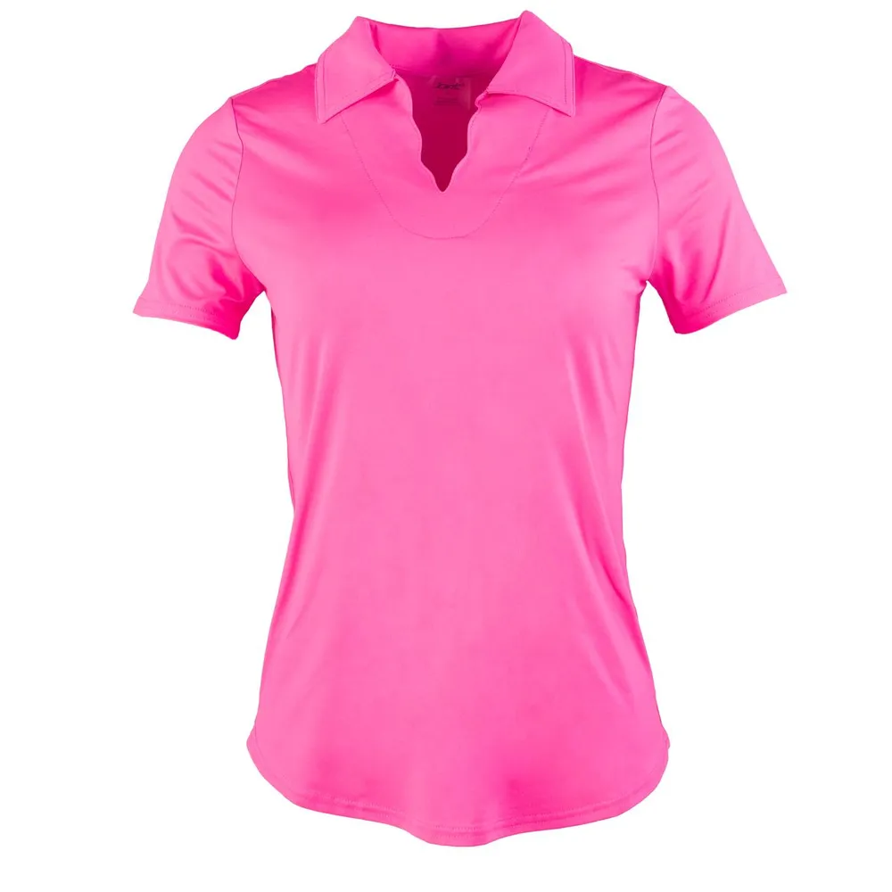 Women's V-Neck Scallop Short Sleeve Polo