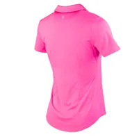 Women's V-Neck Scallop Short Sleeve Polo