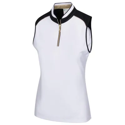 Women's Rib Collar Sleeveless Solid Polo