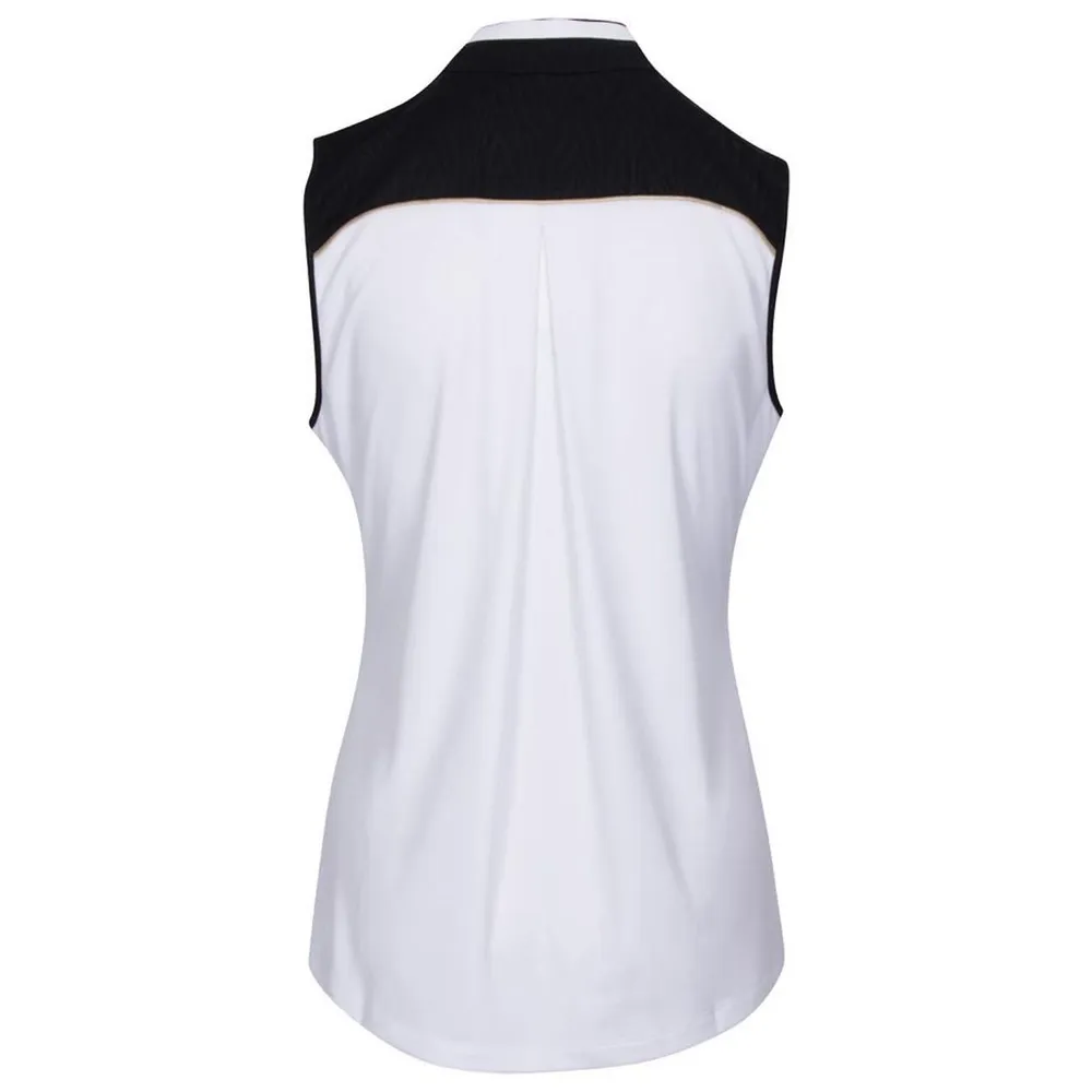 Women's Rib Collar Sleeveless Solid Polo