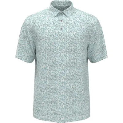 Men's Etched All Over Print Short Sleeve Polo