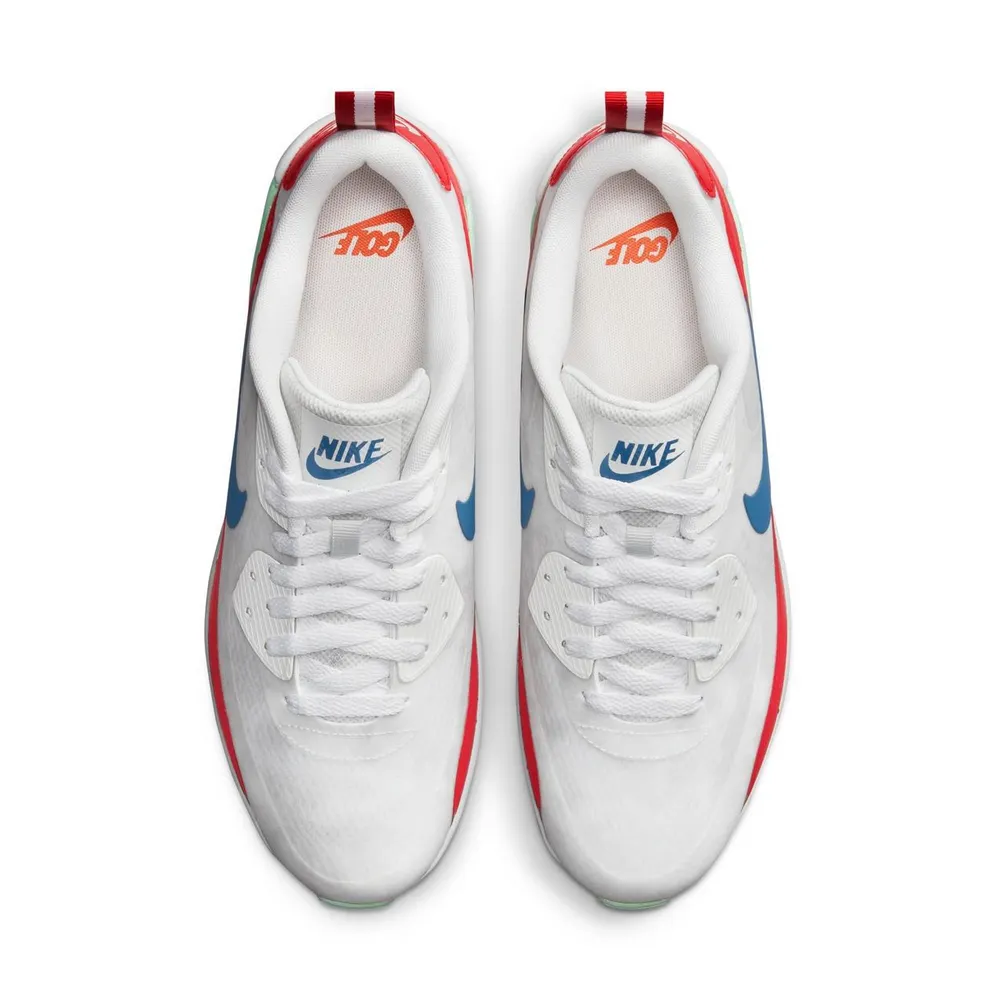 Limited Edition - Air Max 90 G NRG US Open 22 Spikeless Golf Shoe - White/Navy/Red