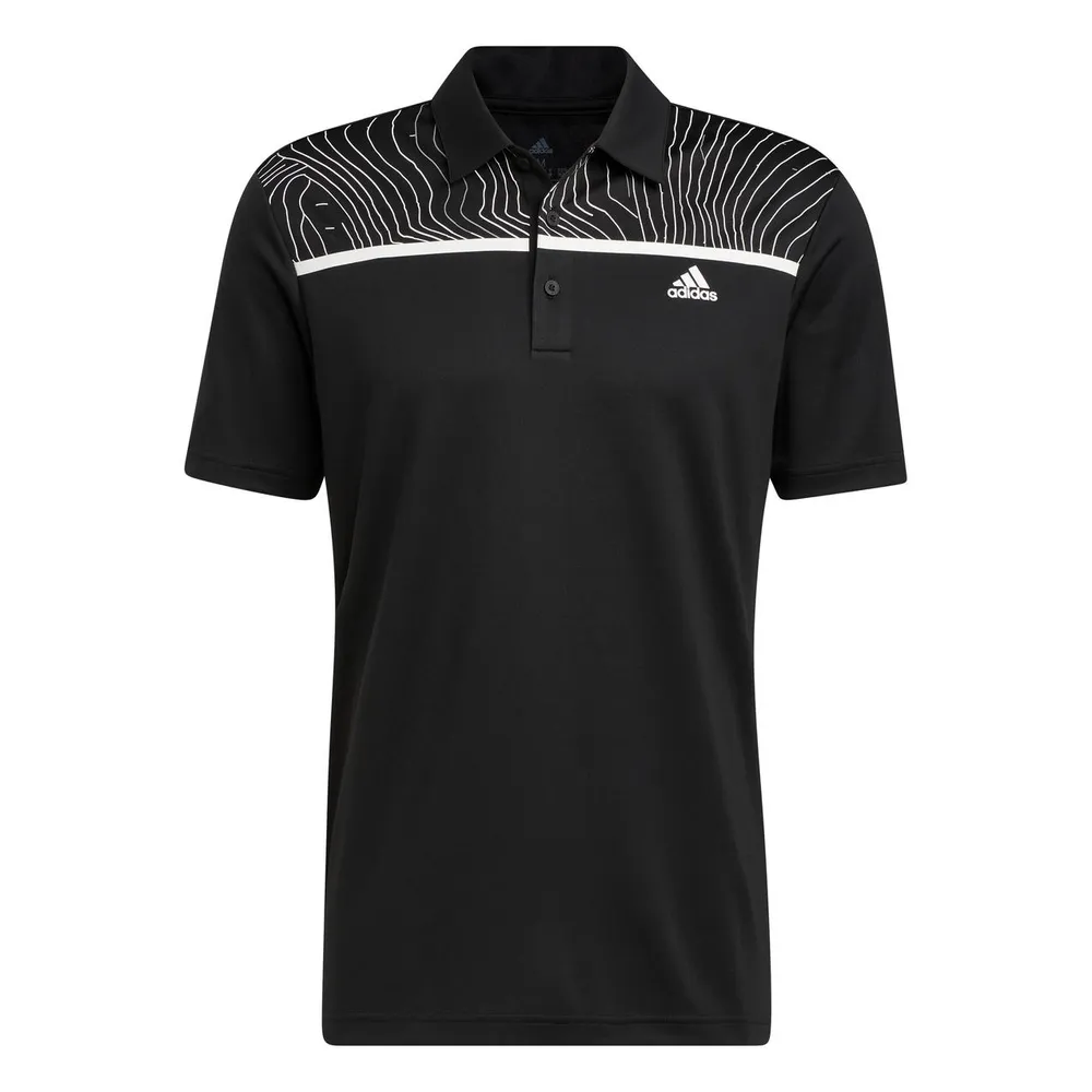 Men's Chest Print Short Sleeve Polo