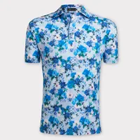 Men's Photo Floral Short Sleeve Polo