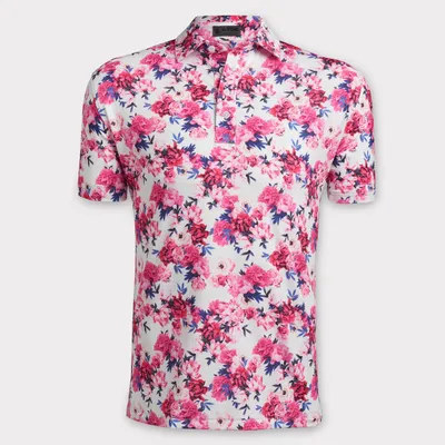 Men's Photo Floral Short Sleeve Polo