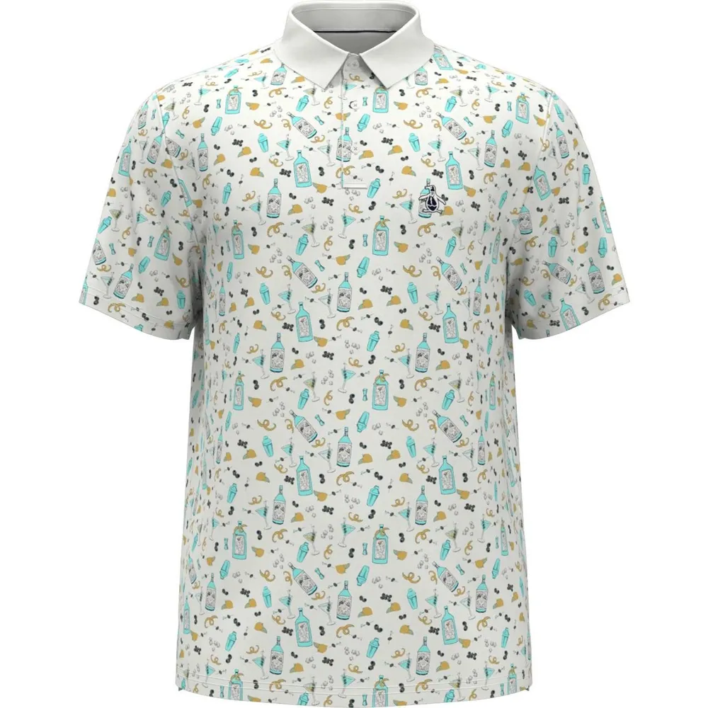 Men's Martini Print Short Sleeve Polo