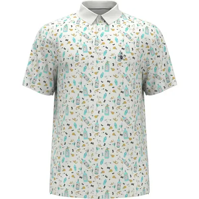 Men's Martini Print Short Sleeve Polo