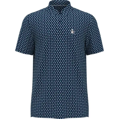 Men's Old Fashioned Geo Print Short Sleeve Polo