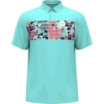 Men's Regimental Floral Stripe Short Sleeve Polo