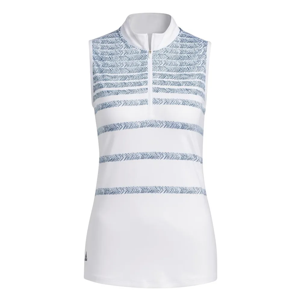 Women's Herringbone Stripe Sleeveless Polo