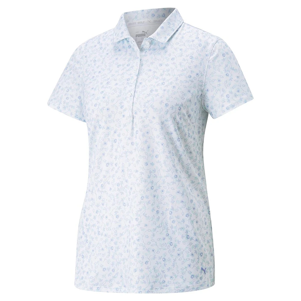 Women's Fancy Plant Short Sleeve Polo
