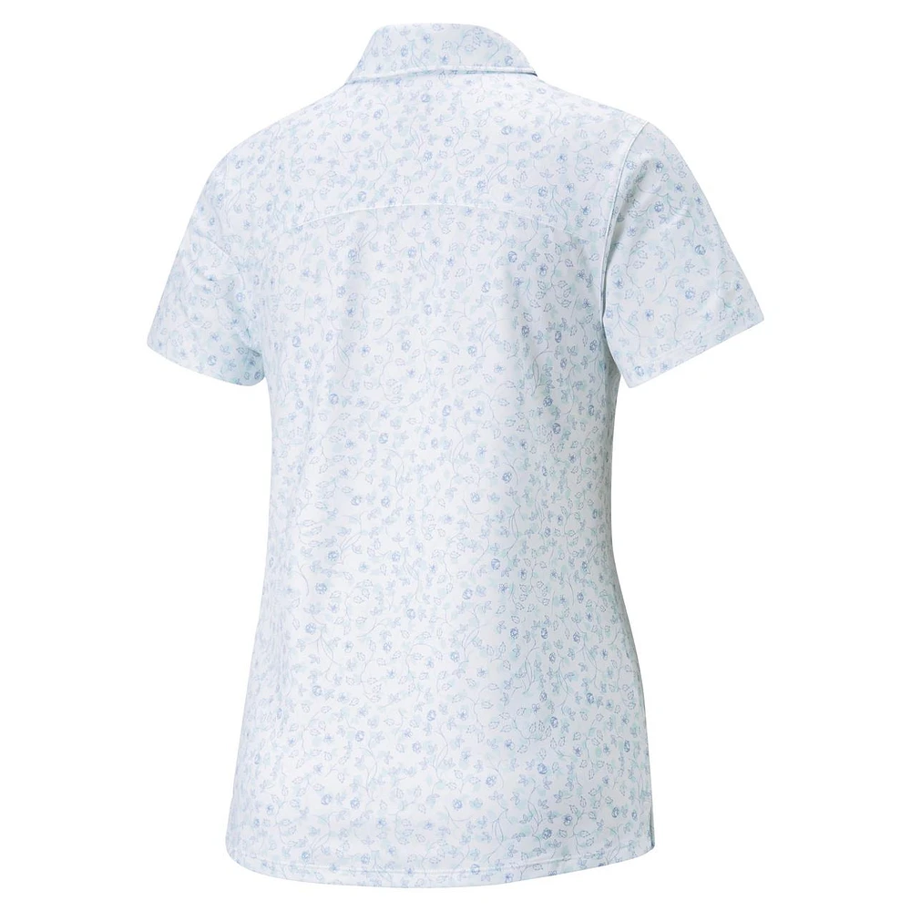 Women's Fancy Plant Short Sleeve Polo