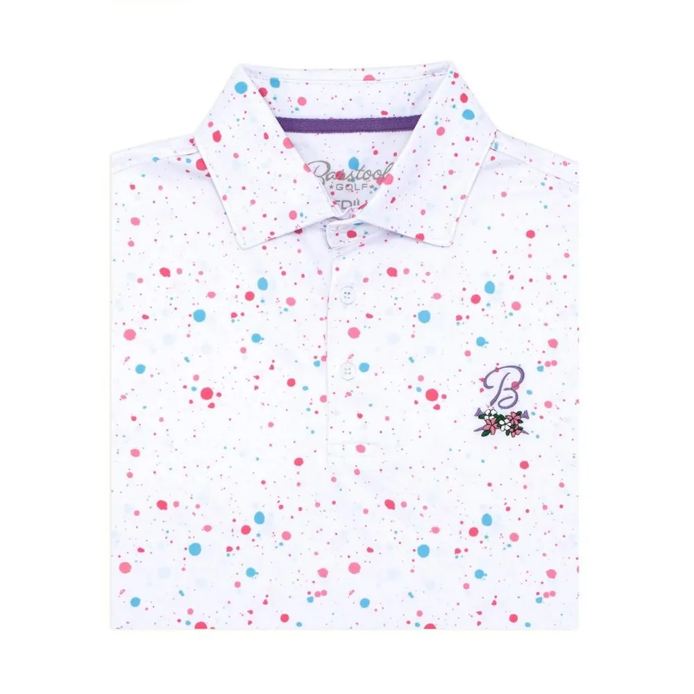 Men's Flower Crossed Tees Splatter Short Sleeve Polo