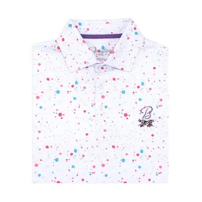 Men's Flower Crossed Tees Splatter Short Sleeve Polo