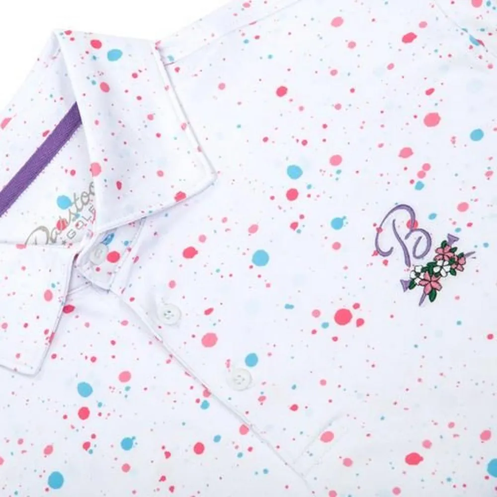 Men's Flower Crossed Tees Splatter Short Sleeve Polo