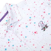 Men's Flower Crossed Tees Splatter Short Sleeve Polo