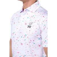 Men's Flower Crossed Tees Splatter Short Sleeve Polo