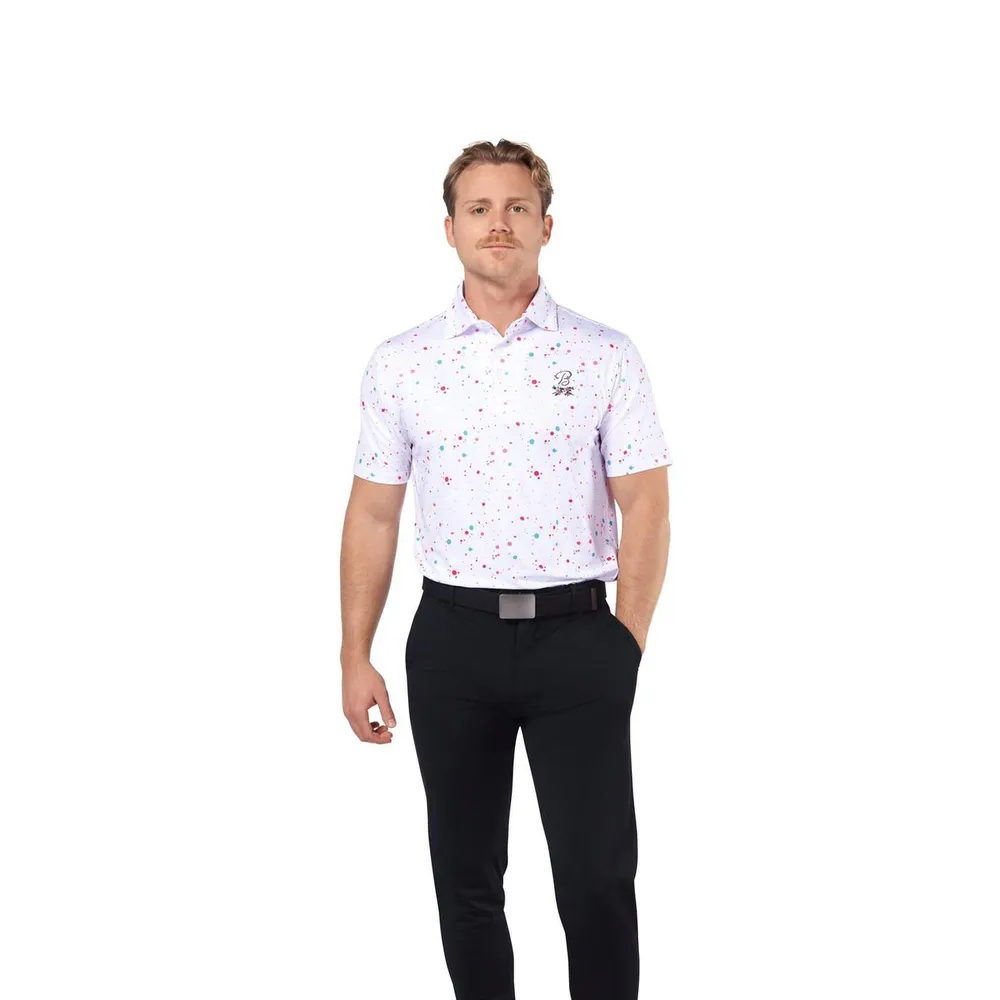 Men's Flower Crossed Tees Splatter Short Sleeve Polo