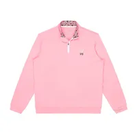 Men's Flower Crossed Tees Floral Collar 1/4 Zip Pullover