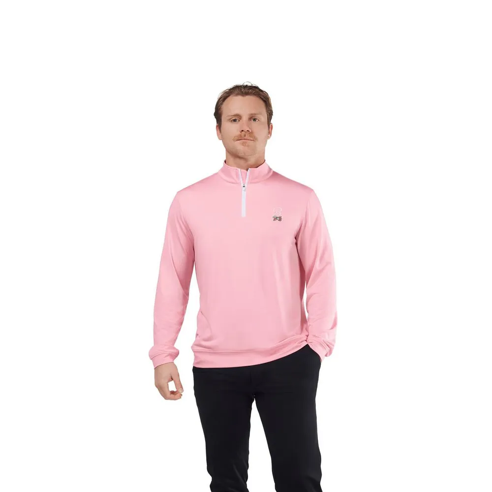 Men's Flower Crossed Tees Floral Collar 1/4 Zip Pullover