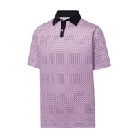 Men's Circle Print Short Sleeve Polo