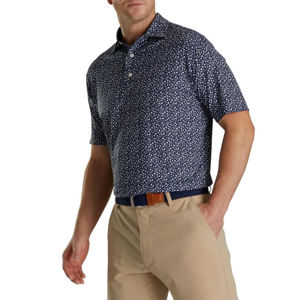 Men's Tossed Tulips Short Sleeve Polo