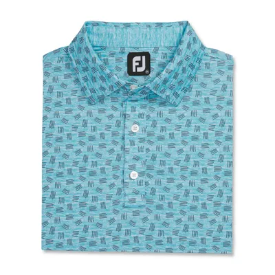 Men's Sketched Print Short Sleeve Polo