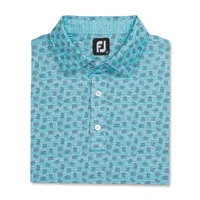 Men's Sketched Print Short Sleeve Polo