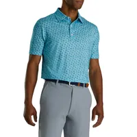 Men's Sketched Print Short Sleeve Polo