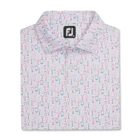 Men's Glass Print Short Sleeve Polo